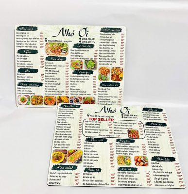 các loại menu phổ biến