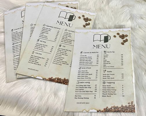 in menu plastic Quy Nhơn giá rẻ